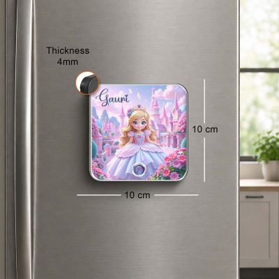 Personalized Princess Theme Gift for Girls Personalized Musical Fridge Magnet Custom with Name Gift for Daughter, Granddaughter, Kids Birthday Rechargeable Battery with Playable Song